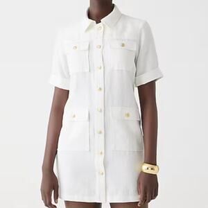 j.crew gamine shirtdress in linen camel off white by826 women size 0